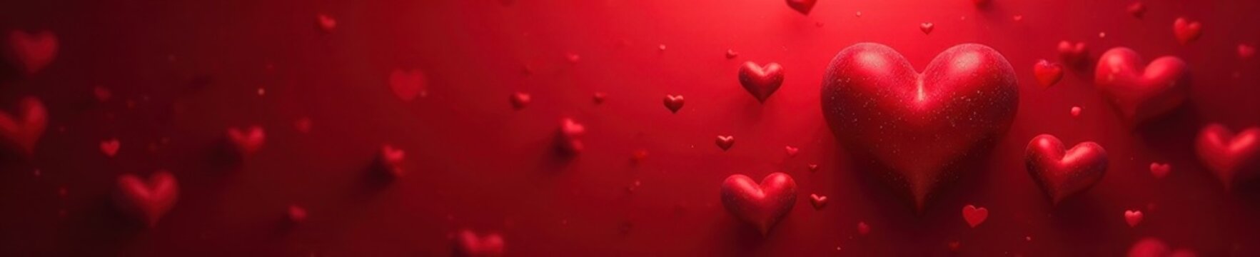 Uneven distribution of hearts; deep red background, subtle color shifts, geometric, valentines day, texture