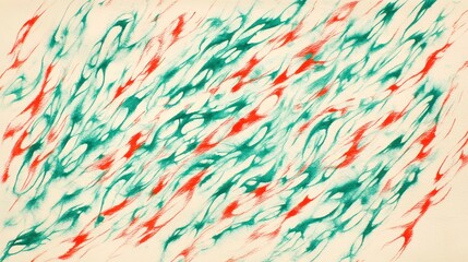 Abstract Green and Red Swirls: A Dynamic Color Play