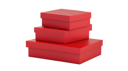 stack of red gift boxes isolated on white background
