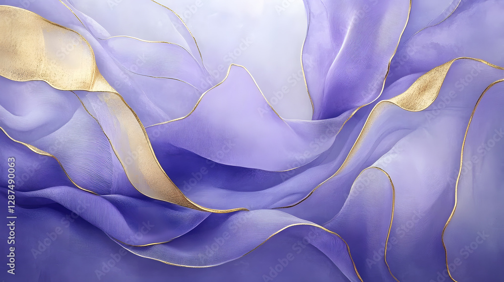 Poster purple and gold abstract background with smooth blends and textured patterns for creative design pro