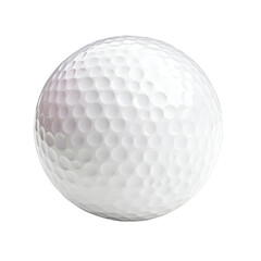 White golf ball isolated on transparent background