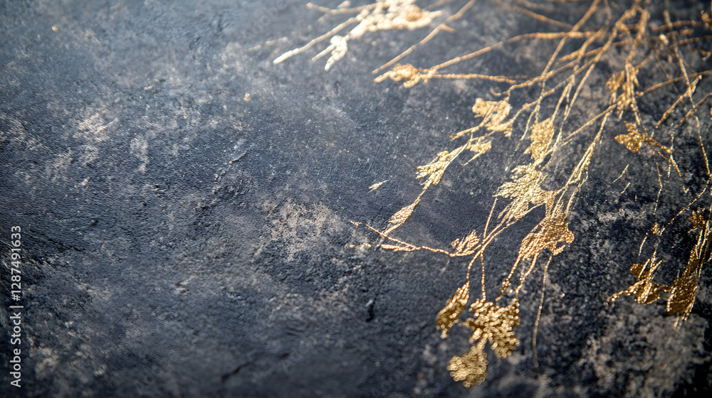 Poster close up image of a metallic surface showing texture and reflections in natural light