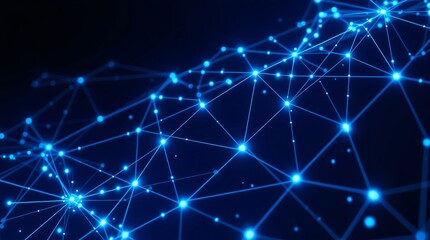 Modern Blue Tech Background with Digital Grid and Light Effects