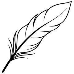 Fototapeta premium Minimalist Single Line Feather Illustration in Elegant Linear Style
