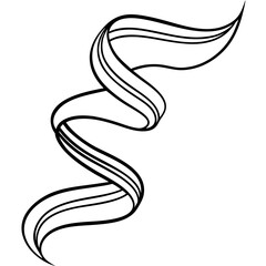 Fototapeta premium Abstract Ribbon Line Drawing in Modern Black Style Capturing Fluid Motion