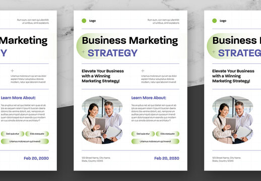 Green And Purple Business Flyer