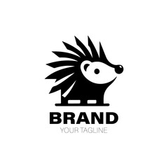 Hedgehog Logo. Hedgehog Logo Design. Hedgehog Logo Brand. Hedgehog Logo Vector Design Isolated on White Background