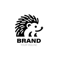Hedgehog Logo. Hedgehog Logo Design. Hedgehog Logo Brand. Hedgehog Logo Vector Design Isolated on White Background