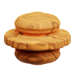 wood abstract shape 3d icon isolated on the transparent background