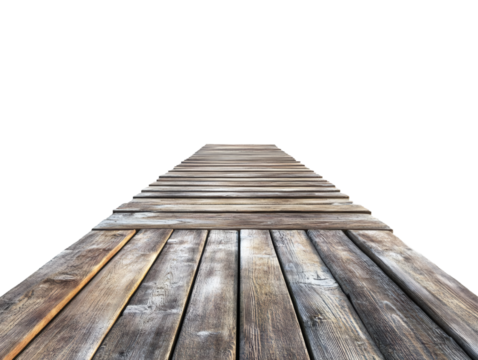 Wooden pier isolated on transparent background