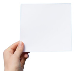 Fototapeta premium PNG Hand holding blank square paper sky outdoors hand.