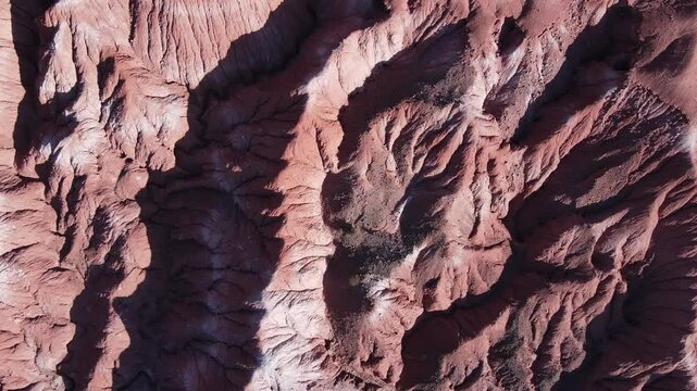 Zenithal Travelling over Red Formations Moon Valley, Cusi Cusi, Jujuy, Argentina