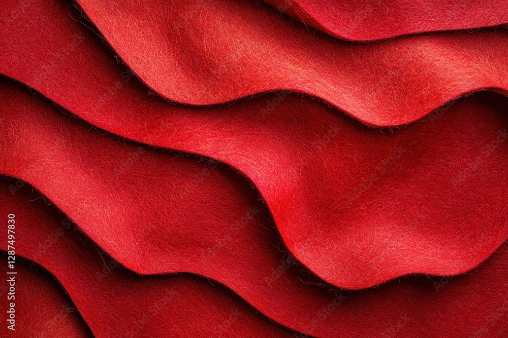 Poster red fabric with wavy texture, soft and rich. ideal for designs needing luxurious, elegant feel, addi