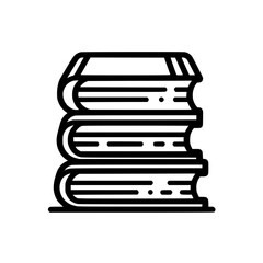 Stack of books icon representing knowledge and learning.