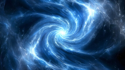 Blue spiral background with stars and nebulas in a cosmic scene