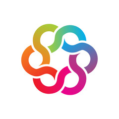 Obraz premium Abstract Colorful Connection Logo for Technology and Community Brand