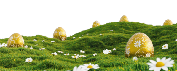 PNG 6 Easter eggs daisy outdoors flowers.