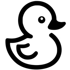Cute duck logo silhouette