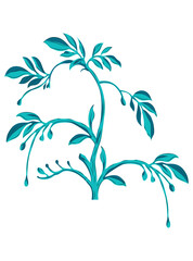 Antique Muhgal floral vase vector