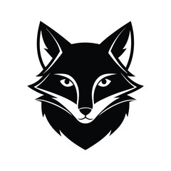 fox head icon of silhouette vector illustration isolated on white background