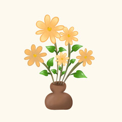 yellow flowers in vase