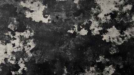 The weathered and worn surface displays abstract black and white textures