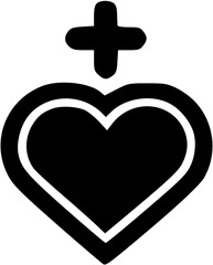 Obraz premium 단순한 하트 병원 건강 아이콘 일러스트