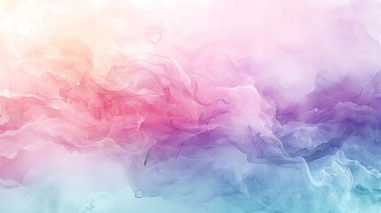 A delicate watercolor texture in soft pastel hues of pink, lavender, mint green, and baby blue, featuring organic flowing patterns and a dreamy artistic effect, ultra HD, 8K 