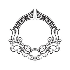 illustration art engraving mandala circle frame tattoo and t-shirt design	