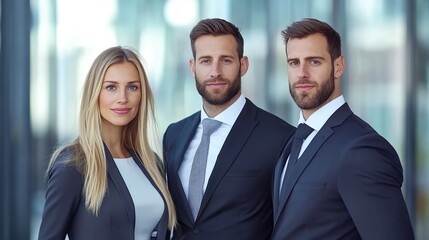 Professional Business Team Portrait in Modern Office Environment
