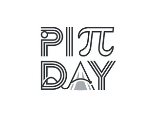 Pi Day vector logo with modern typography and mathematical aesthetics