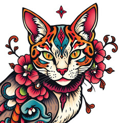 vector illustration of an abstract cat