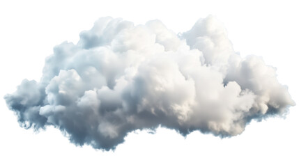 Realistic White Fluffy Cloud Isolated on White and Transparent Background