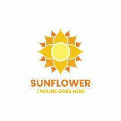 Fototapeta premium Sun Flower Simple Flat Logo