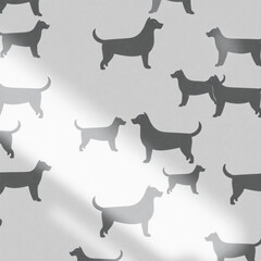 set of dogs silhouettes