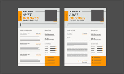 Resume CV. Professional modern and minimal resume CV, Clean and modern resume portfolio CV template