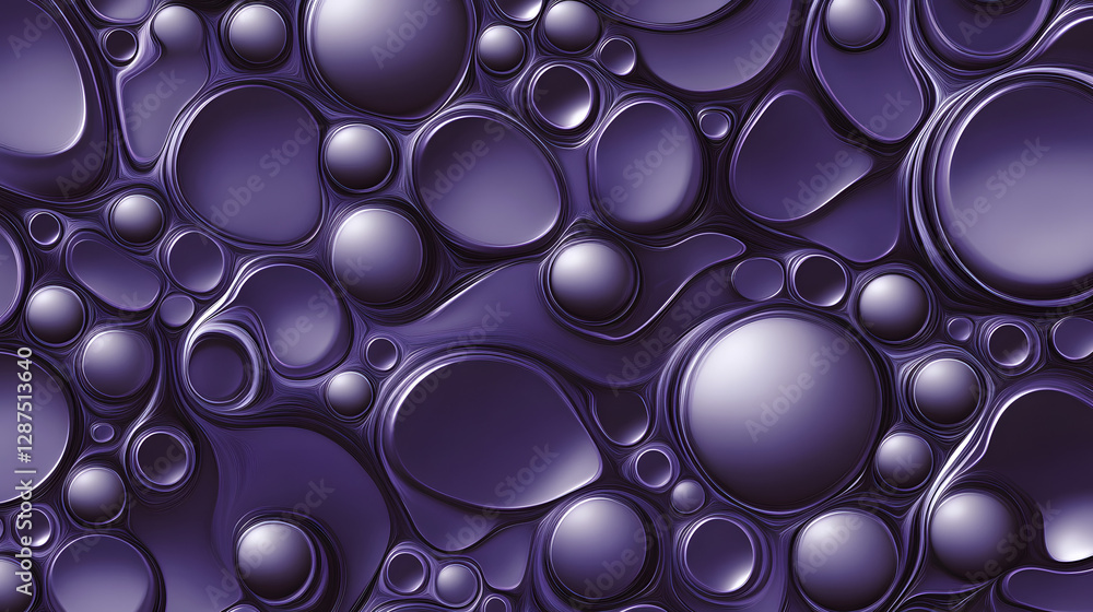 Aufkleber cluster of purple bubbles floating in air with soft focus background and light reflections