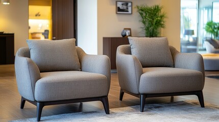 Modern Gray Armchair in a Stylish Living Room