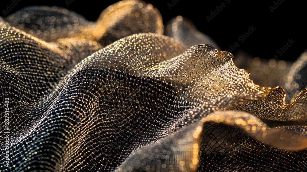Poster close up of textured fabric showing detailed weave and color patterns for textile design