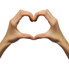 Obraz premium Two hands forming a heart shape,it is generally unity and symbolizing and isolated on a transparent background or png