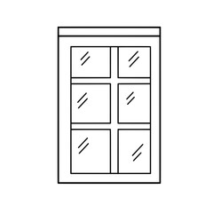 Minimalist Window Icon: A clean, simple line drawing of a window, perfect for design or architectural concepts, conveying the essence of transparency and structure.
