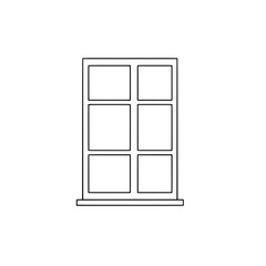 A Minimalist Window Outline: A simple and clean line drawing of a window, perfect for architectural or design-themed projects. Its geometric structure and the play of light and shadow.