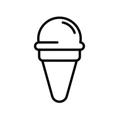 Ice Cream Delight: An artistic ice cream cone icon captures a sweet treat in simple, bold lines, perfect for evoking a sense of refreshing enjoyment. 