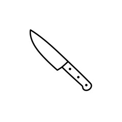 Knife Icon: A sleek and minimalist outline of a kitchen knife, perfect for culinary-themed designs and applications.