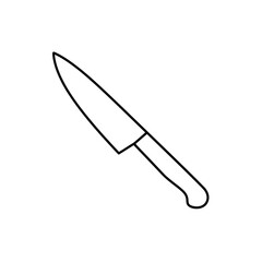 Minimalist Knife: A simple, line art depiction of a kitchen knife, perfect for culinary or design themes. 