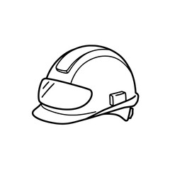 Safety Helmet Outline: A simple, monochrome illustration of a protective helmet, designed to safeguard the head.