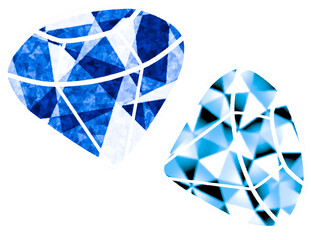 diamond on blue background