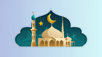 2D DESIGN Ramadan crescent Eid decor Islamic items DESIGN VECTOR POSTER
