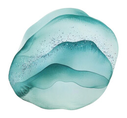 Obraz premium PNG Watercolor abstract shape illustration toothpaste turquoise.