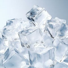Obraz premium Close up of a pile of ice cubes